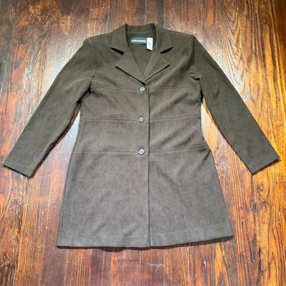 Sag Harbor Blazer Jacket Womens 12 Brown Stretch Academia‎ Preppy Old Money 90s